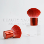 Red Metalized Handle Kabuki Bronzer Brush Daily Makeup Tools High Performance
