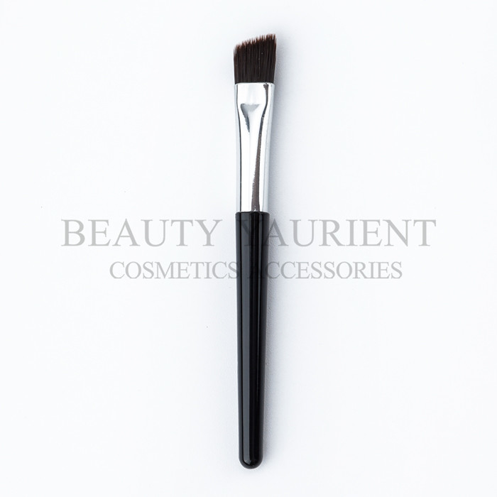 Privated Logo Compact Makeup Brush Plastic Handle Angled Eyeliner Brush 15g